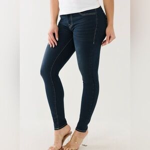 TRUE RELIGION JENNIE MID RISE FLAP CURVY SKINNY JEAN